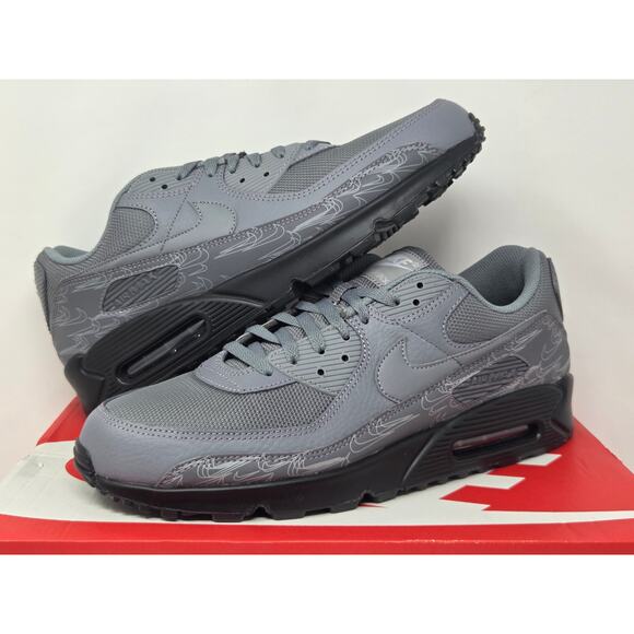 Nike Air Max 90 GREY REFLECTIVE DZ4504-002 Size 13 WORN main image 8